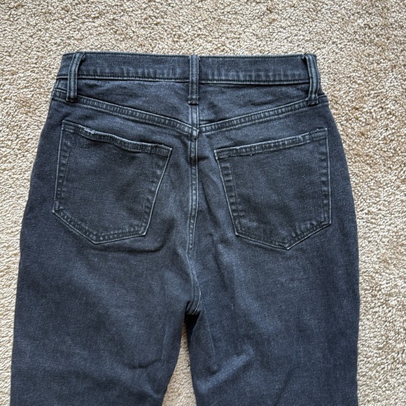 Abercrombie and Fitch Ankle Straight High Rise Curve Love Black Jeans Short - Picture 5 of 9